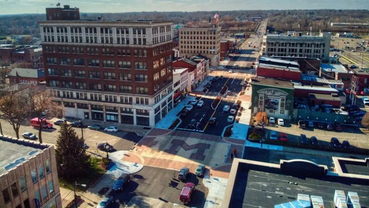 Downtown Massillon Aerial Shot
